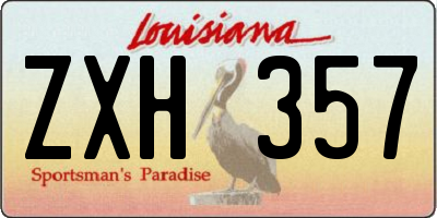 LA license plate ZXH357