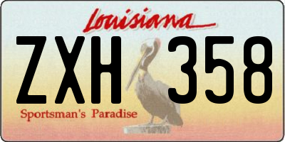 LA license plate ZXH358