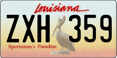 LA license plate ZXH359