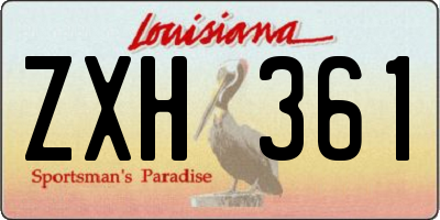 LA license plate ZXH361