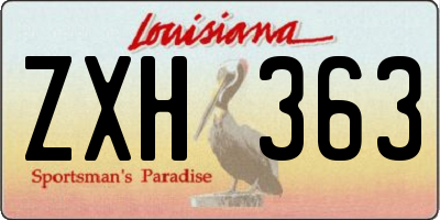 LA license plate ZXH363