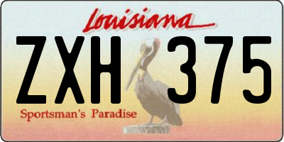 LA license plate ZXH375
