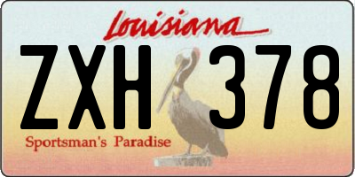LA license plate ZXH378