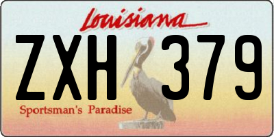 LA license plate ZXH379