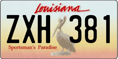 LA license plate ZXH381