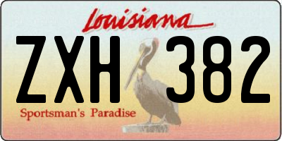 LA license plate ZXH382