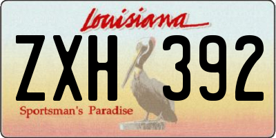 LA license plate ZXH392