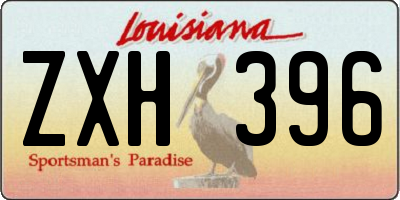 LA license plate ZXH396