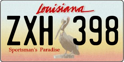 LA license plate ZXH398