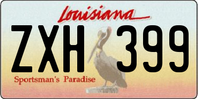 LA license plate ZXH399