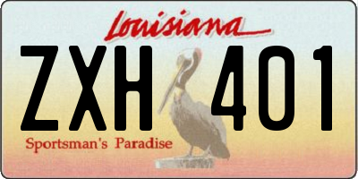 LA license plate ZXH401