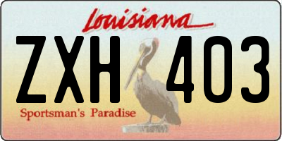 LA license plate ZXH403