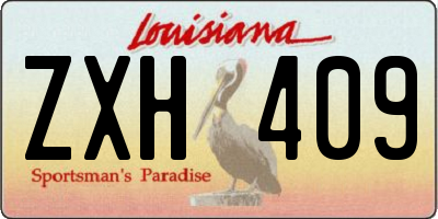 LA license plate ZXH409