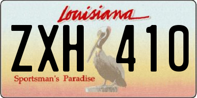 LA license plate ZXH410