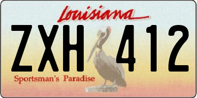 LA license plate ZXH412