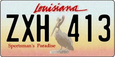 LA license plate ZXH413