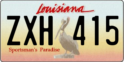 LA license plate ZXH415