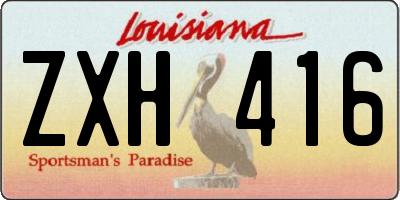 LA license plate ZXH416