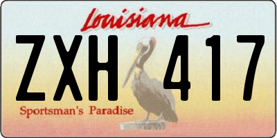 LA license plate ZXH417