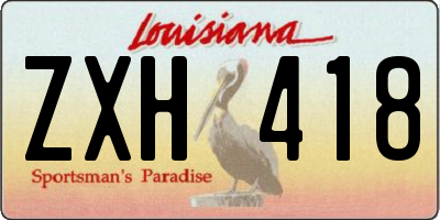 LA license plate ZXH418
