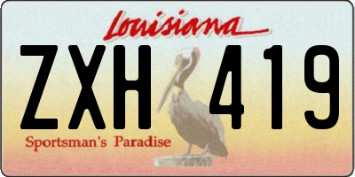 LA license plate ZXH419