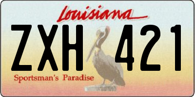 LA license plate ZXH421