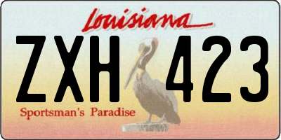 LA license plate ZXH423