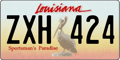 LA license plate ZXH424