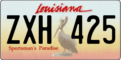 LA license plate ZXH425