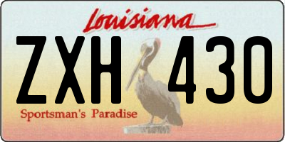 LA license plate ZXH430