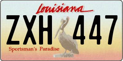 LA license plate ZXH447