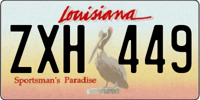 LA license plate ZXH449