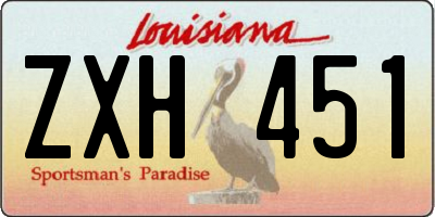LA license plate ZXH451