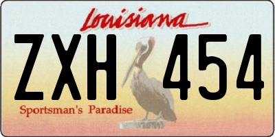 LA license plate ZXH454