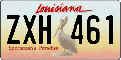 LA license plate ZXH461