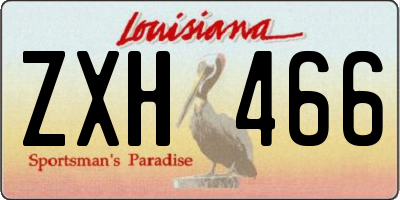 LA license plate ZXH466