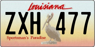 LA license plate ZXH477