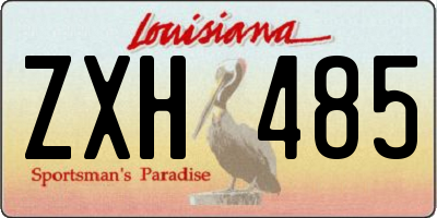 LA license plate ZXH485