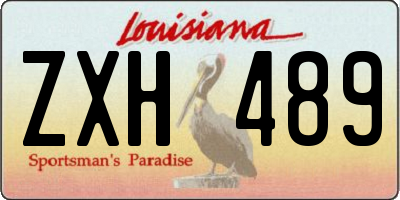 LA license plate ZXH489