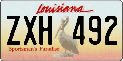 LA license plate ZXH492