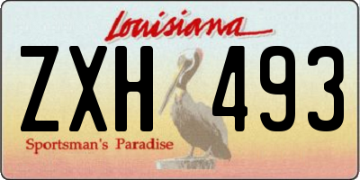 LA license plate ZXH493