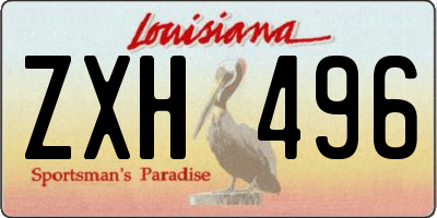 LA license plate ZXH496