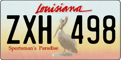LA license plate ZXH498