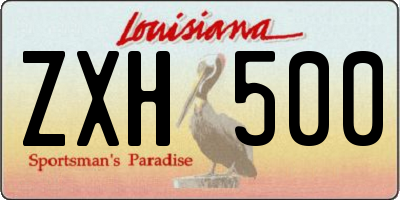 LA license plate ZXH500