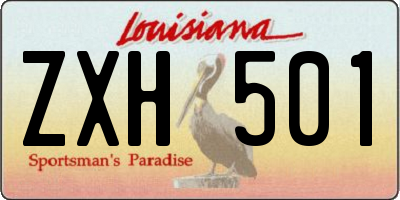 LA license plate ZXH501