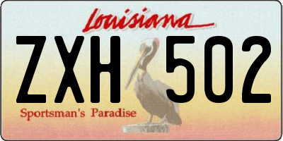 LA license plate ZXH502