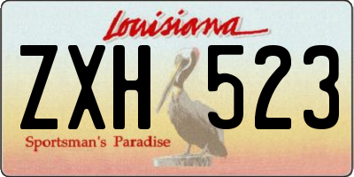 LA license plate ZXH523