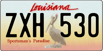 LA license plate ZXH530