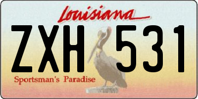 LA license plate ZXH531