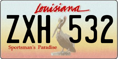 LA license plate ZXH532